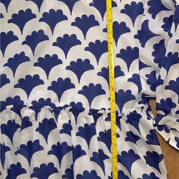 J. Marie Blue Floral Peplum Blouse Size Medium Empire Waist Top - Picture 4 of 11